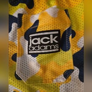 Jack Adams Yellow and Blue Camo Air Mesh Shorts Size M